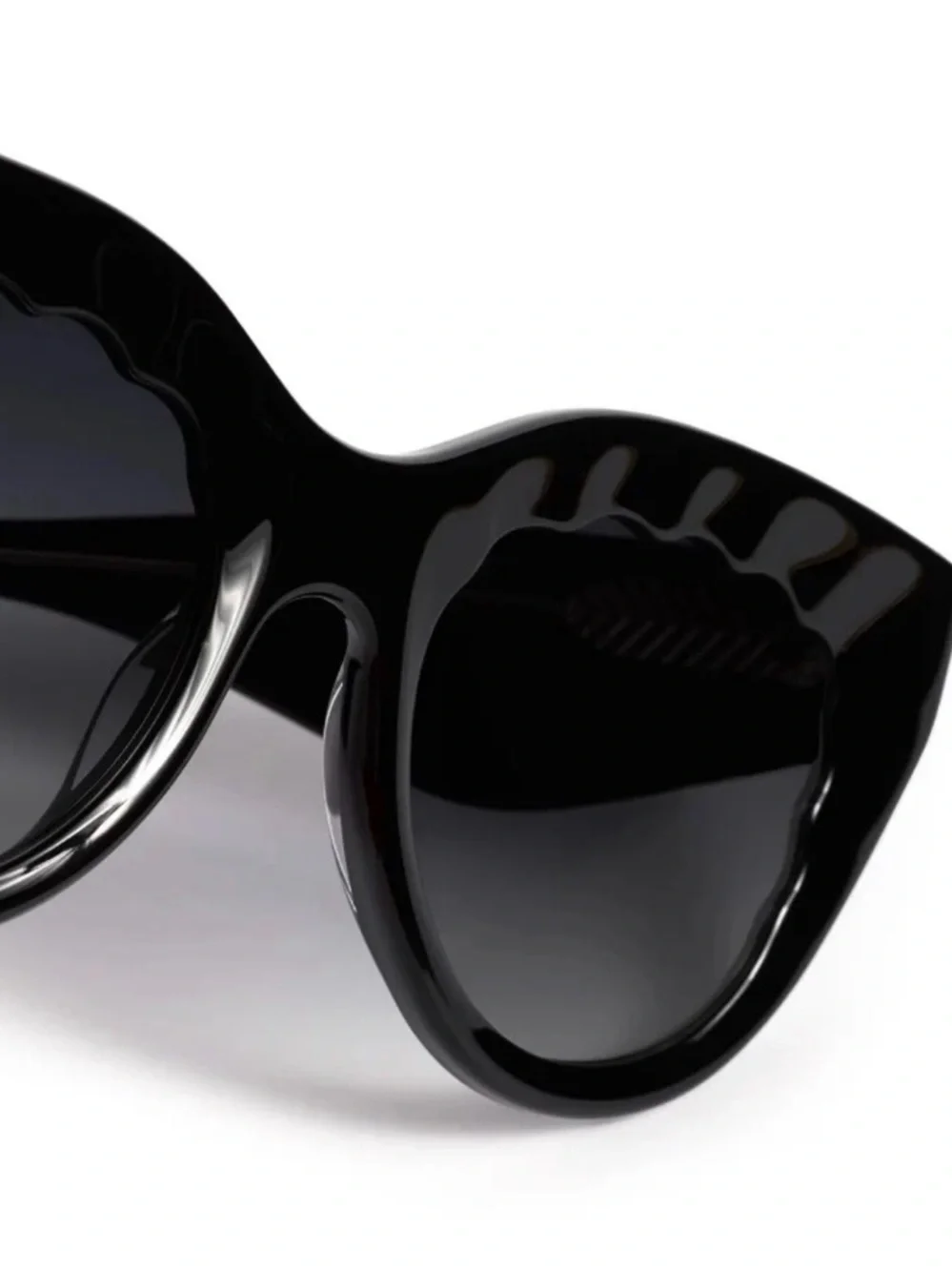 KREWE Black Charlotte Sunglasses with Scalloped Detail